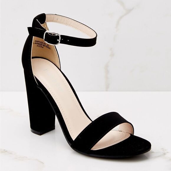 ‎Vegan Suede Ankle Strap Heels - Picture 6 of 6